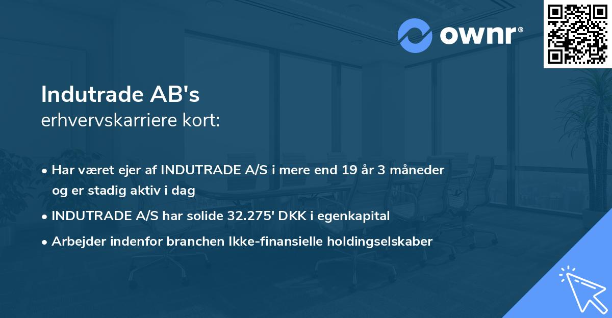 Indutrade AB's erhvervskarriere kort