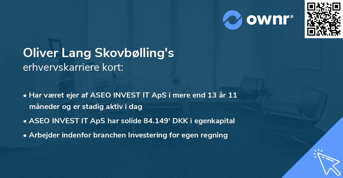Oliver Lang Skovbølling's erhvervskarriere kort