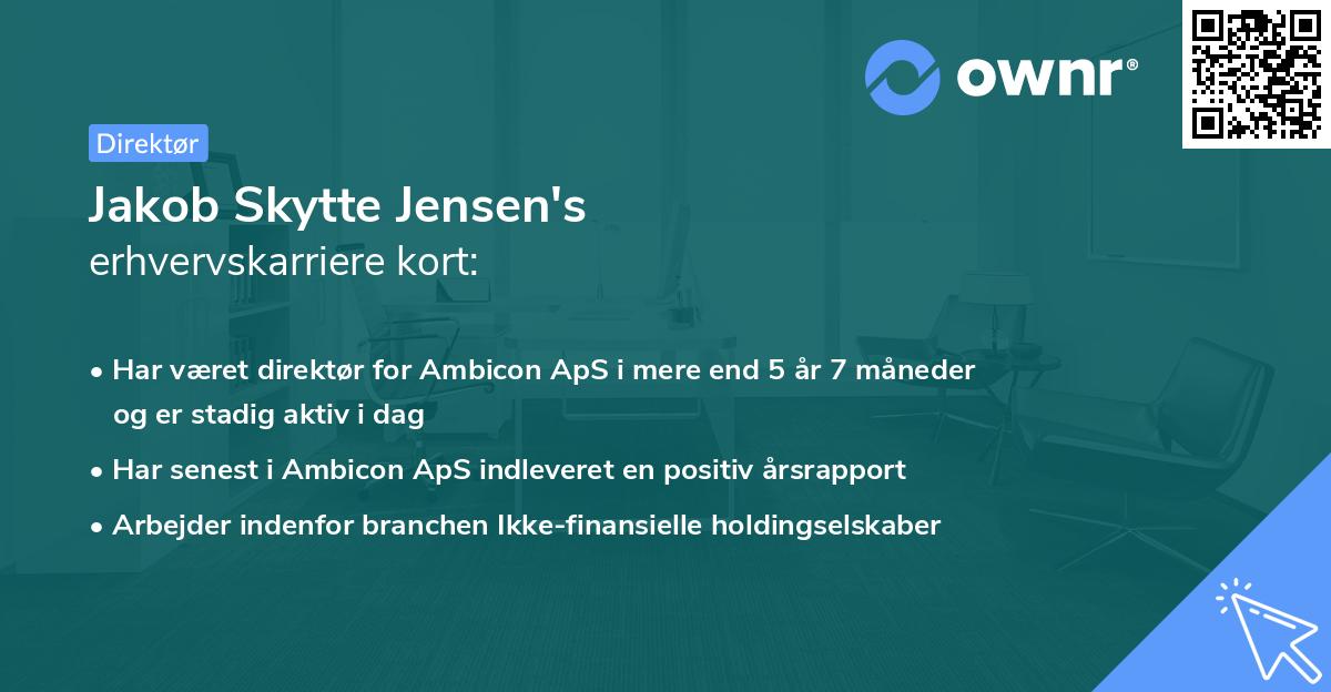 Jakob Skytte Jensen's erhvervskarriere kort