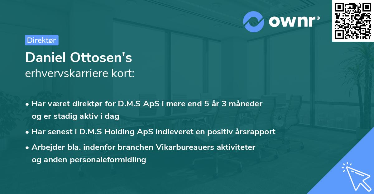 Daniel Ottosen's erhvervskarriere kort