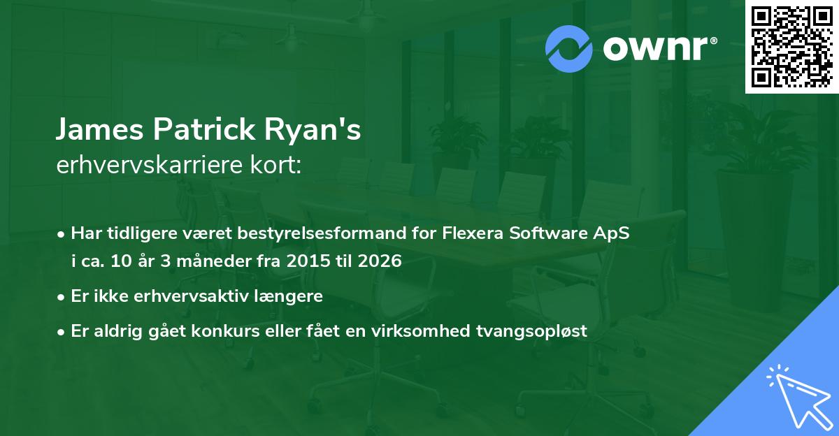 James Patrick Ryan's erhvervskarriere kort