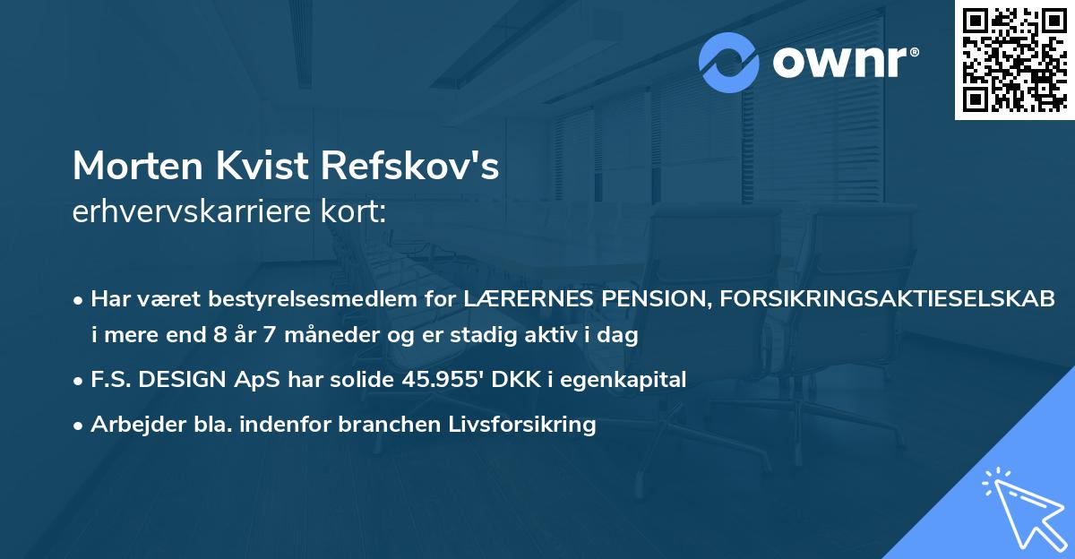 Morten Kvist Refskov's erhvervskarriere kort