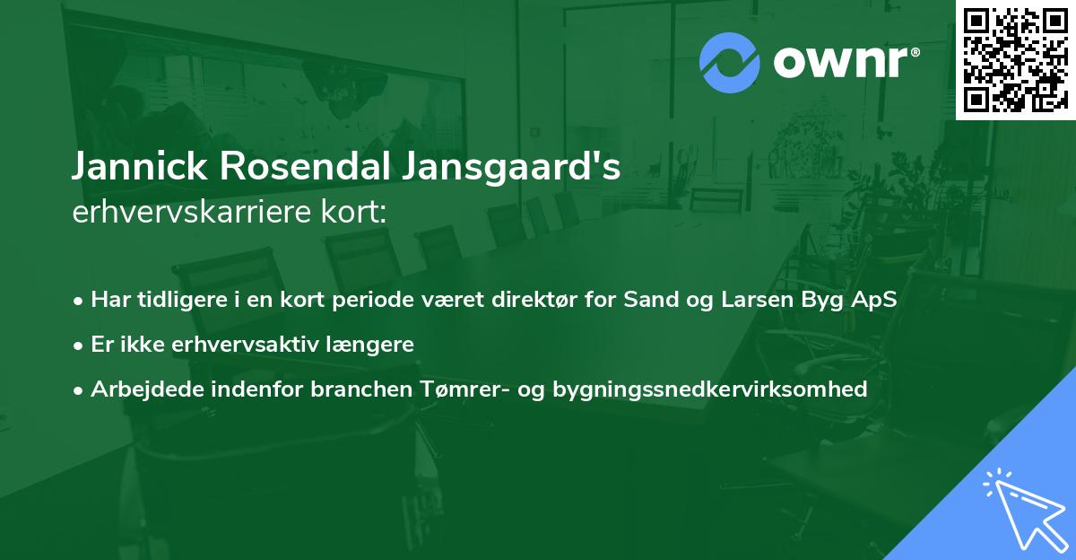 Jannick Rosendal Jansgaard's erhvervskarriere kort
