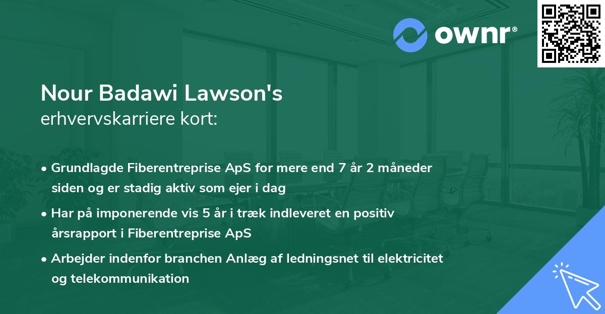 Nour Badawi Lawson's erhvervskarriere kort