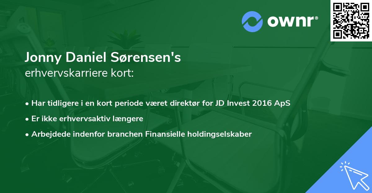 Jonny Daniel Sørensen's erhvervskarriere kort