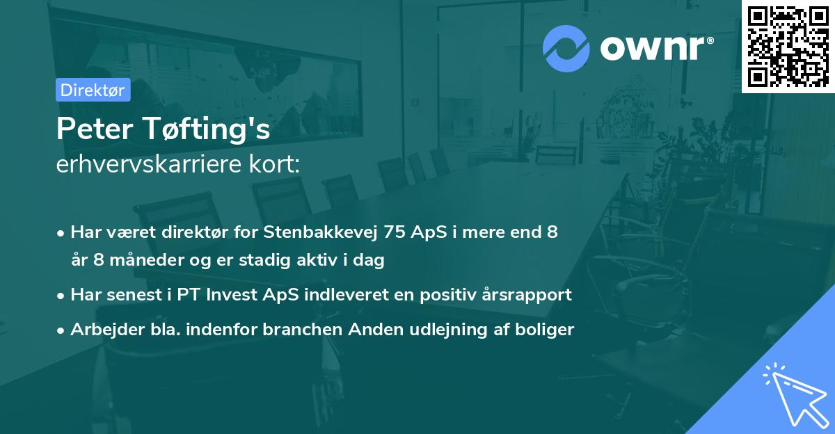 Peter Tøfting's erhvervskarriere kort