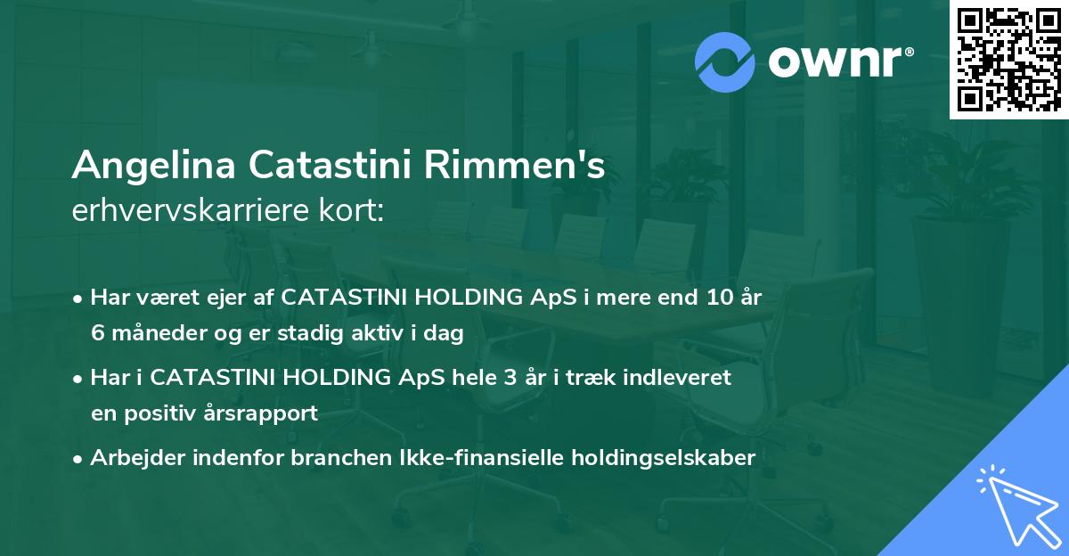 Angelina Catastini Rimmen's erhvervskarriere kort