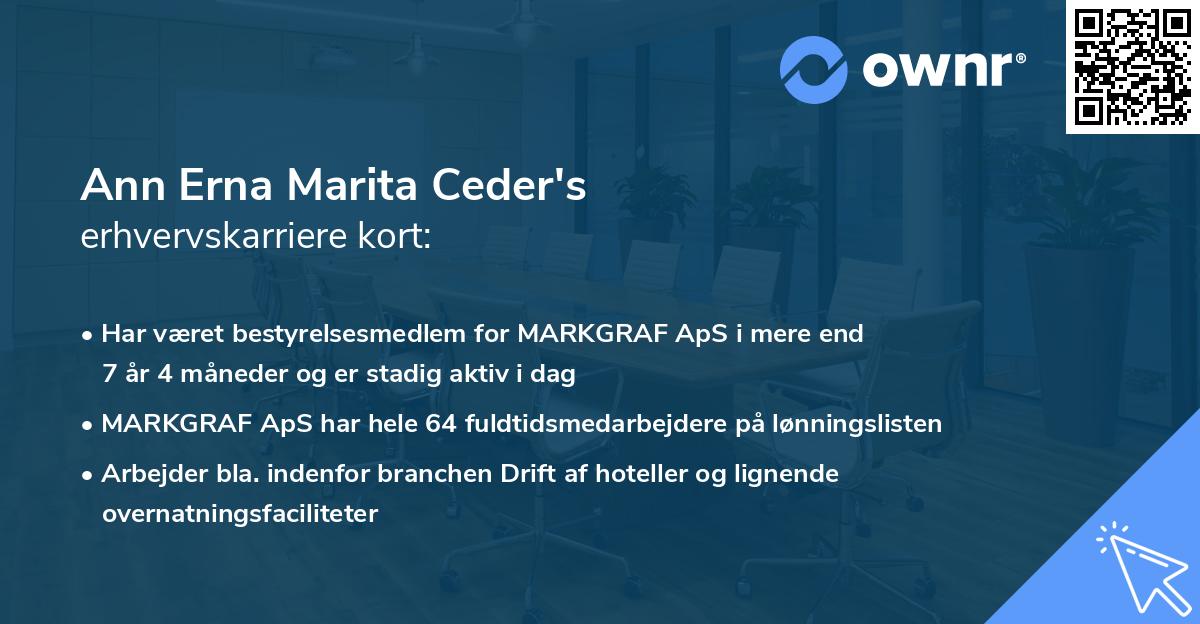 Ann Erna Marita Ceder's erhvervskarriere kort