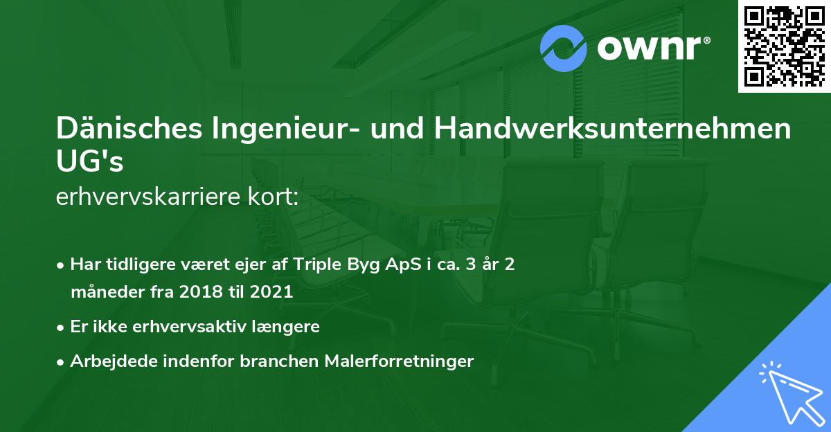 Dänisches Ingenieur- und Handwerksunternehmen UG's erhvervskarriere kort
