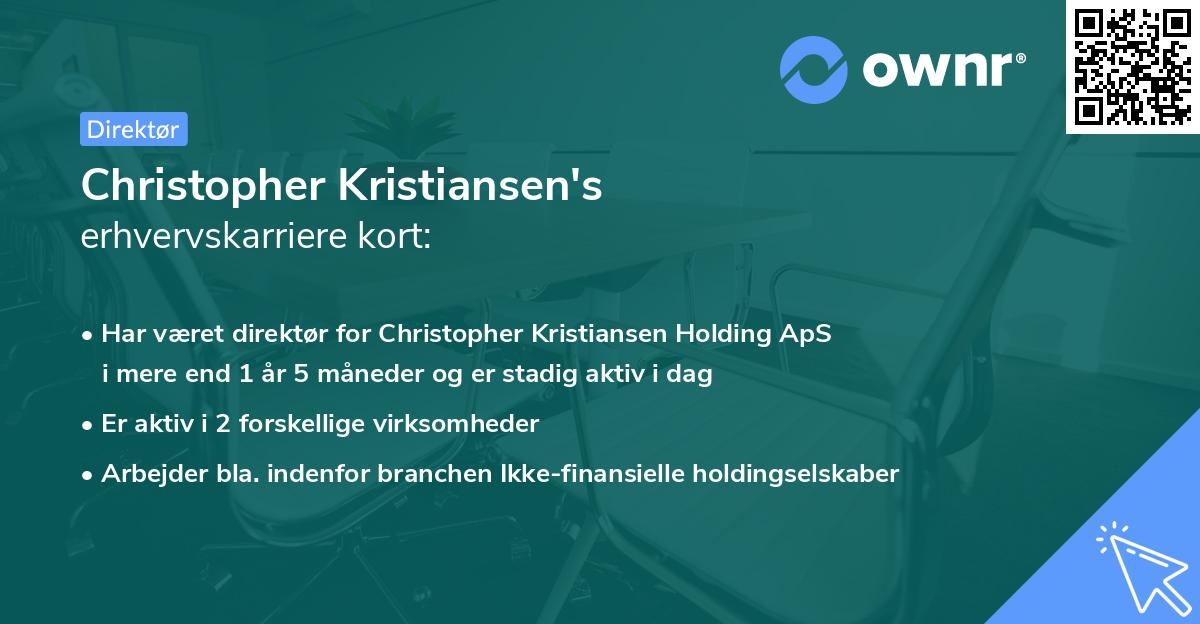 Christopher Kristiansen's erhvervskarriere kort