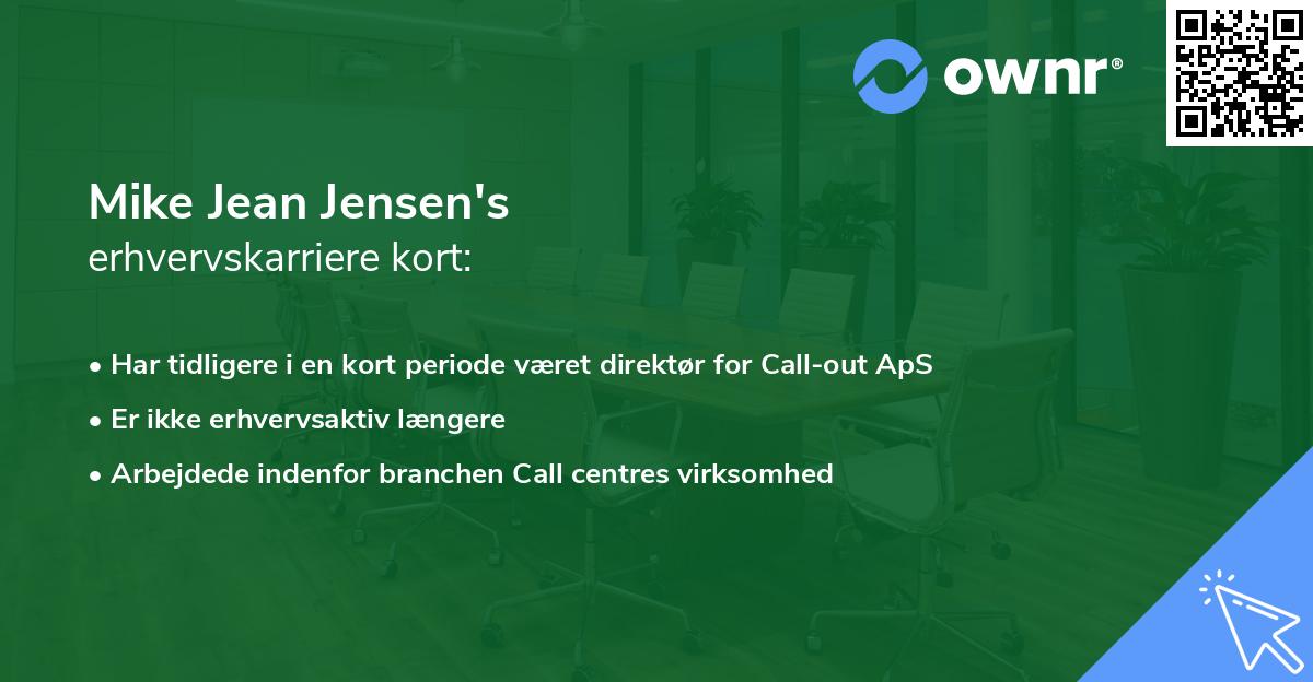 Mike Jean Jensen's erhvervskarriere kort