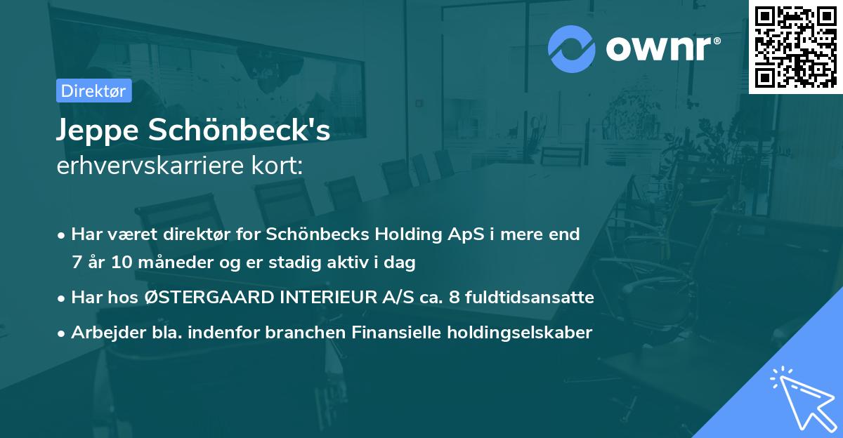 Jeppe Schönbeck's erhvervskarriere kort