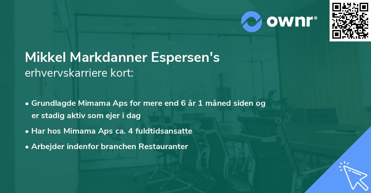 Mikkel Markdanner Espersen's erhvervskarriere kort