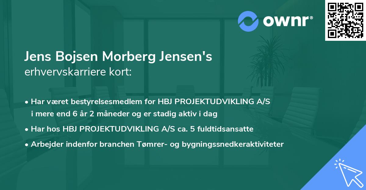 Jens Bojsen Morberg Jensen's erhvervskarriere kort