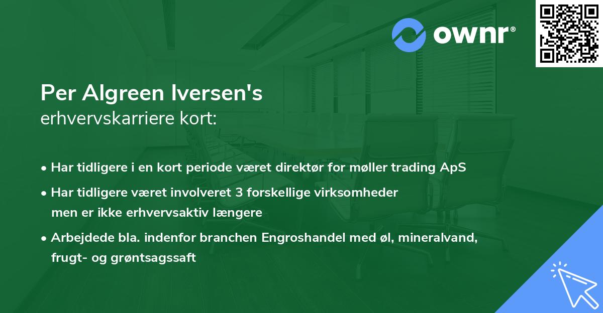 Per Algreen Iversen's erhvervskarriere kort