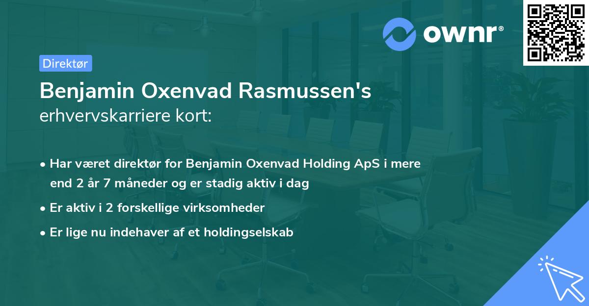 Benjamin Oxenvad Rasmussen's erhvervskarriere kort