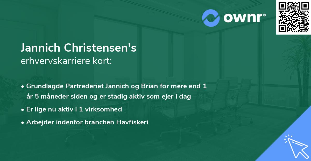 Jannich Christensen's erhvervskarriere kort