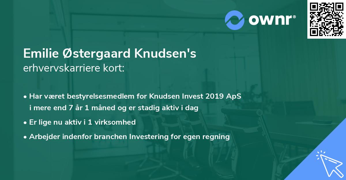 Emilie Østergaard Knudsen's erhvervskarriere kort