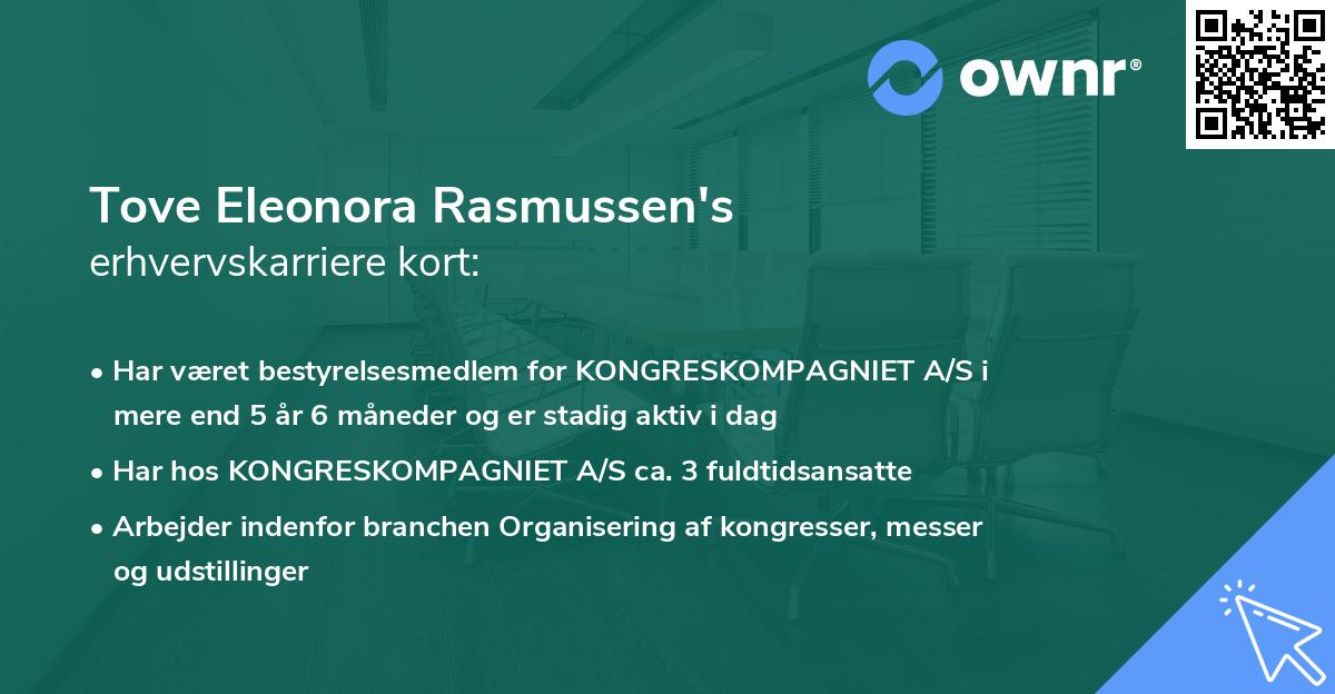 Tove Eleonora Rasmussen's erhvervskarriere kort