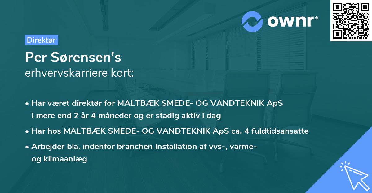 Per Sørensen's erhvervskarriere kort