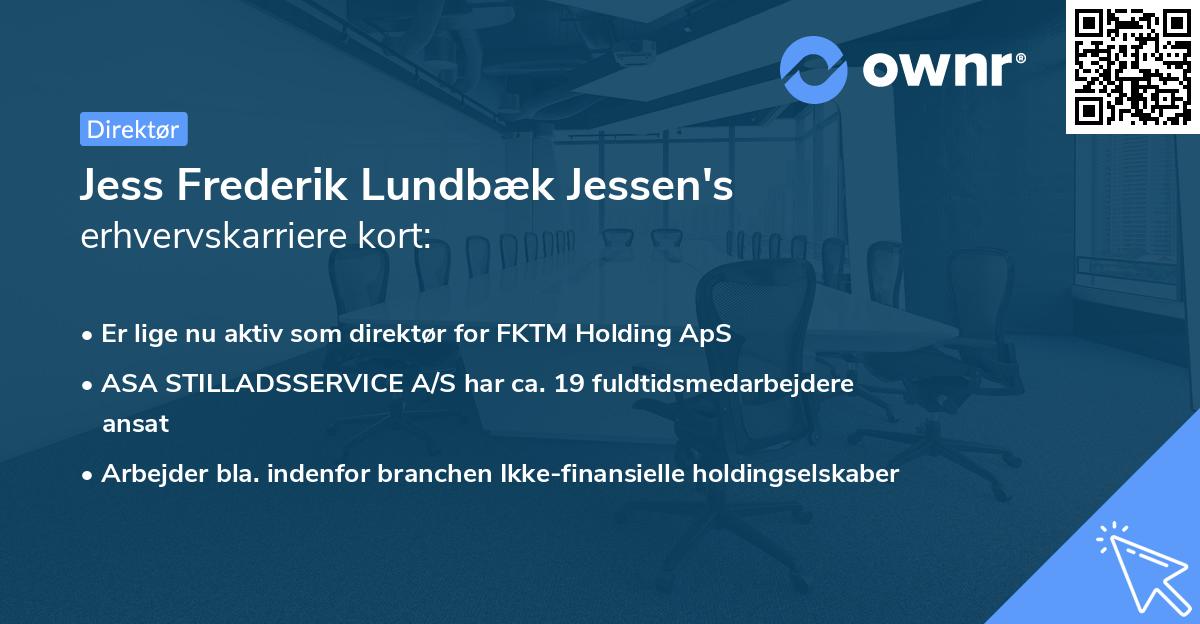 Jess Frederik Lundbæk Jessen's erhvervskarriere kort