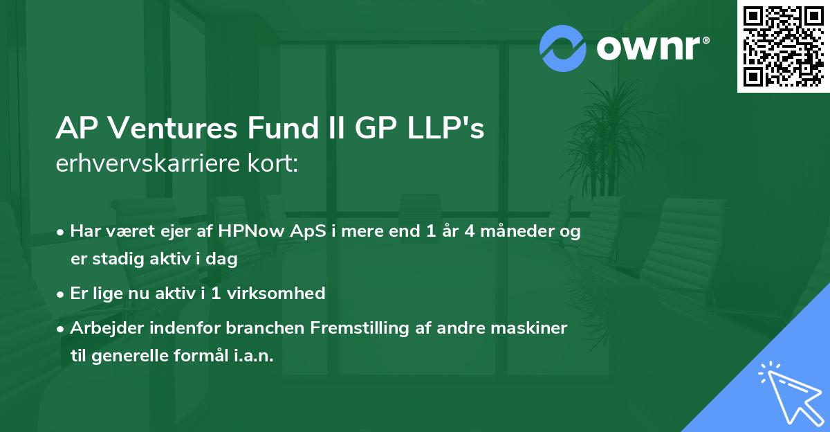 AP Ventures Fund II GP LLP's erhvervskarriere kort