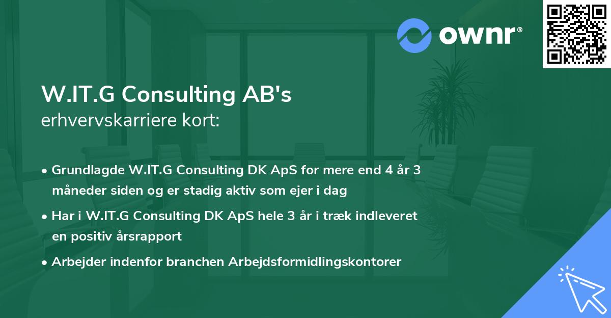 W.IT.G Consulting AB's erhvervskarriere kort