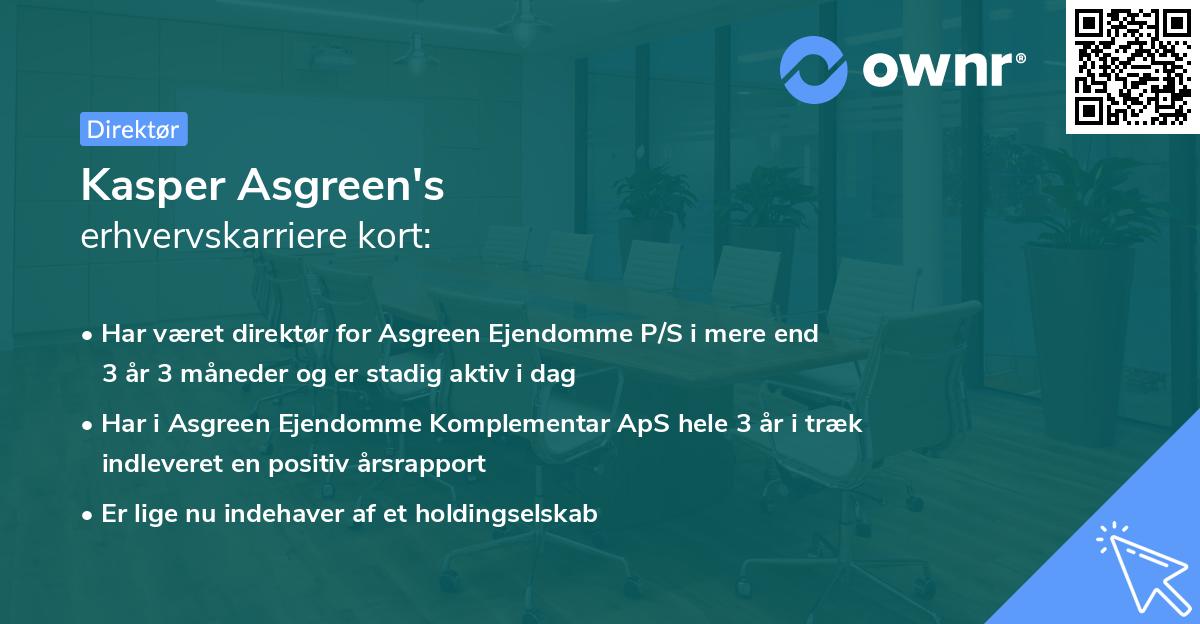 Kasper Asgreen's erhvervskarriere kort