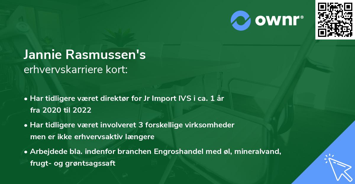 Jannie Rasmussen's erhvervskarriere kort