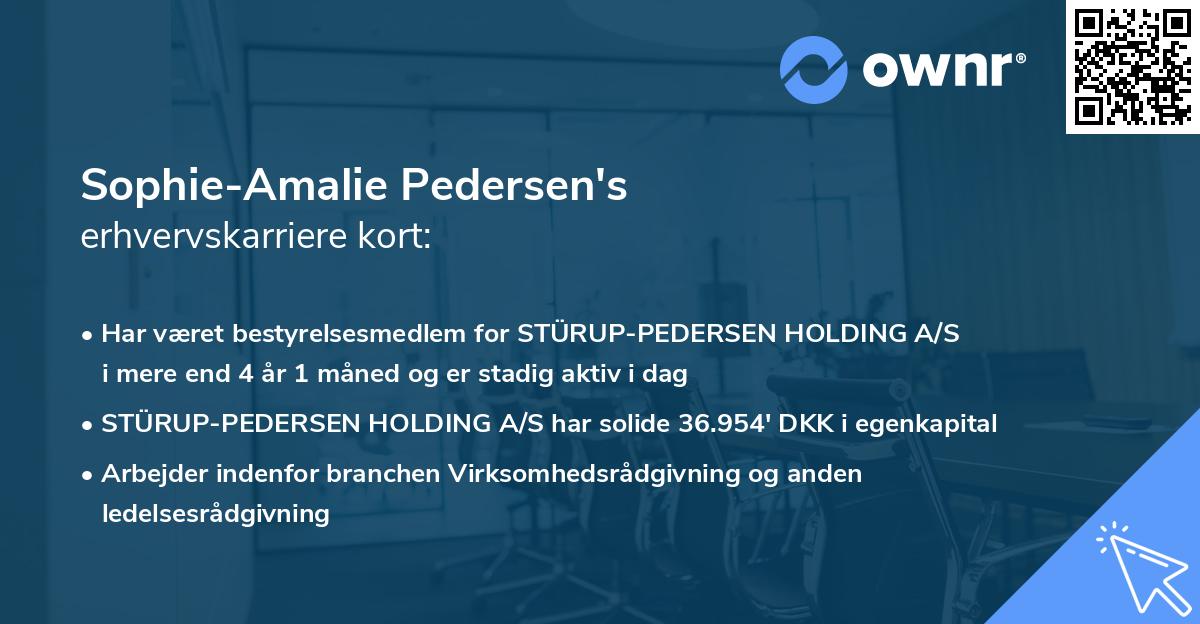 Sophie-Amalie Pedersen's erhvervskarriere kort