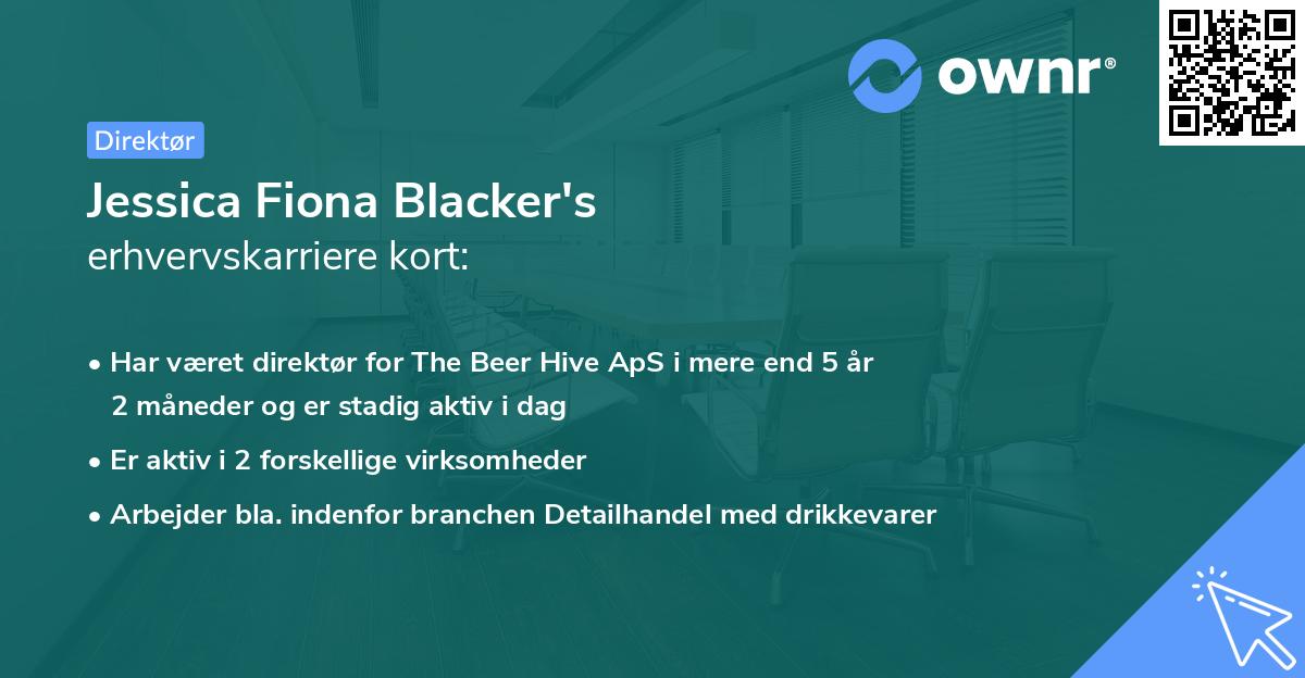 Jessica Fiona Blacker's erhvervskarriere kort