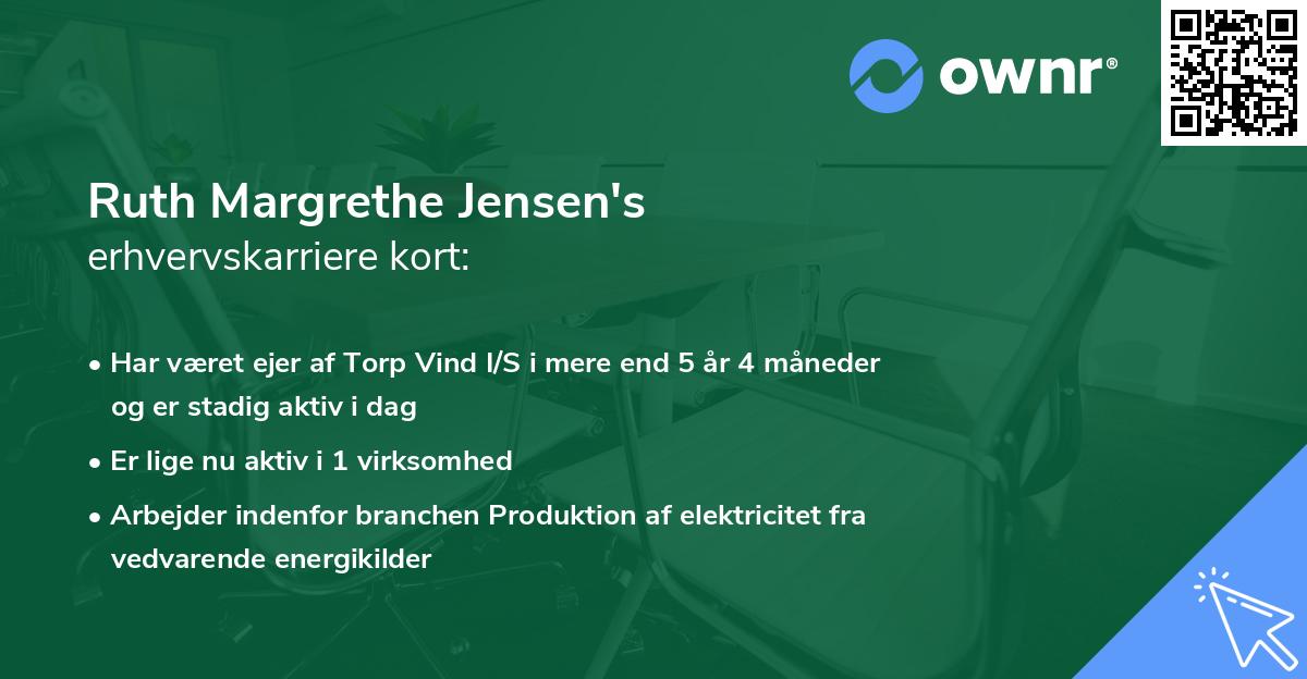 Ruth Margrethe Jensen's erhvervskarriere kort
