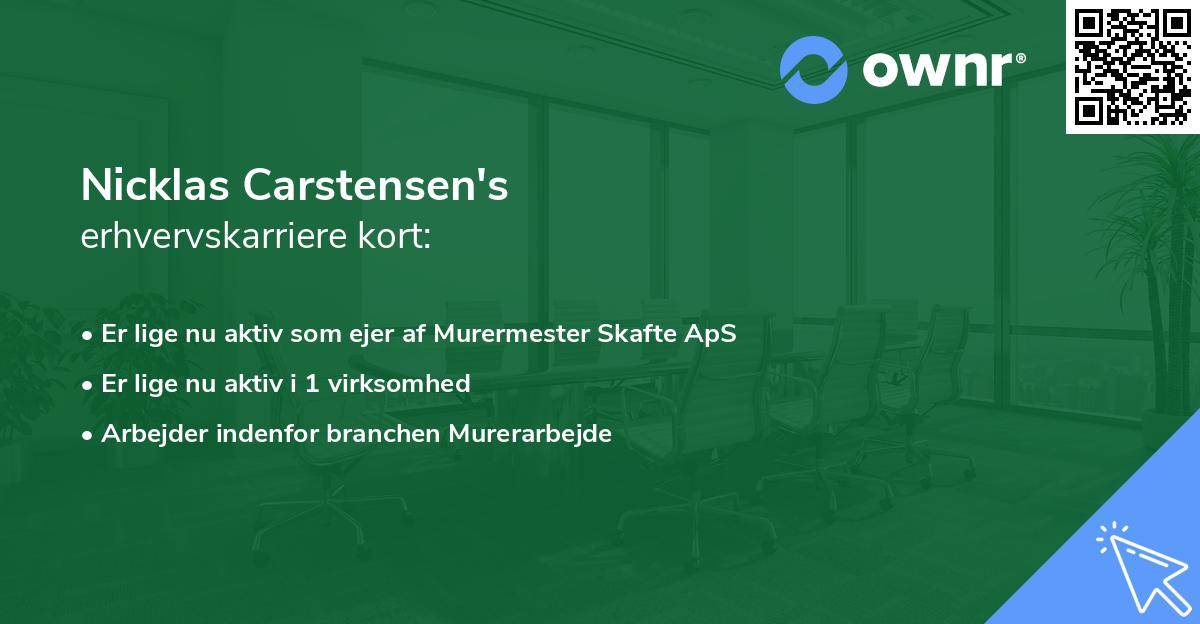 Nicklas Carstensen's erhvervskarriere kort