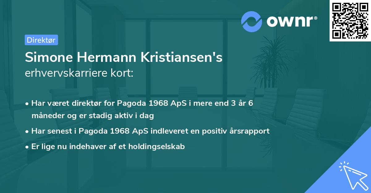 Simone Hermann Kristiansen's erhvervskarriere kort