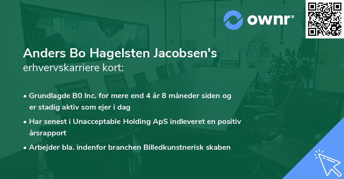 Anders Bo Hagelsten Jacobsen's erhvervskarriere kort