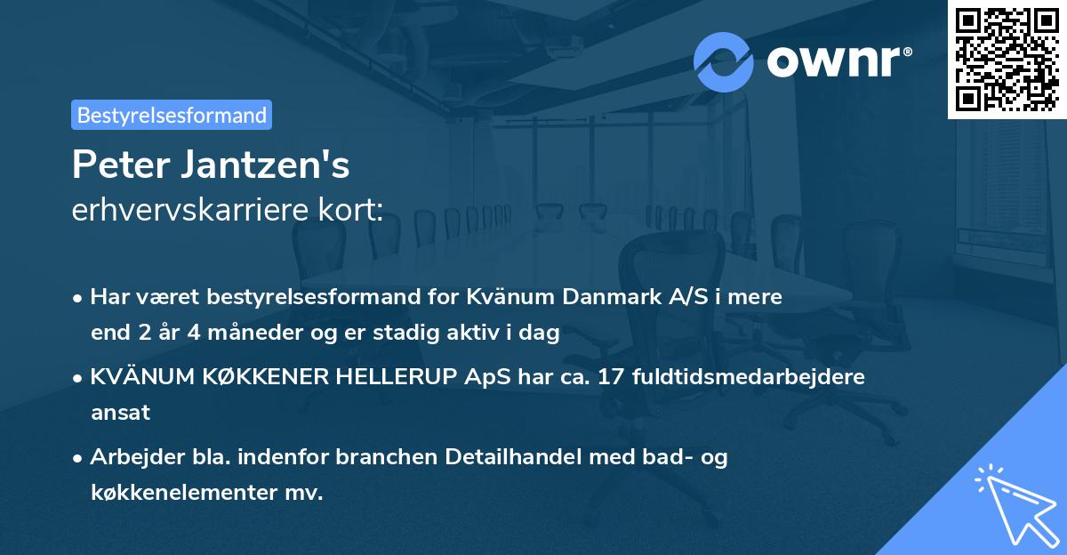 Peter Jantzen's erhvervskarriere kort