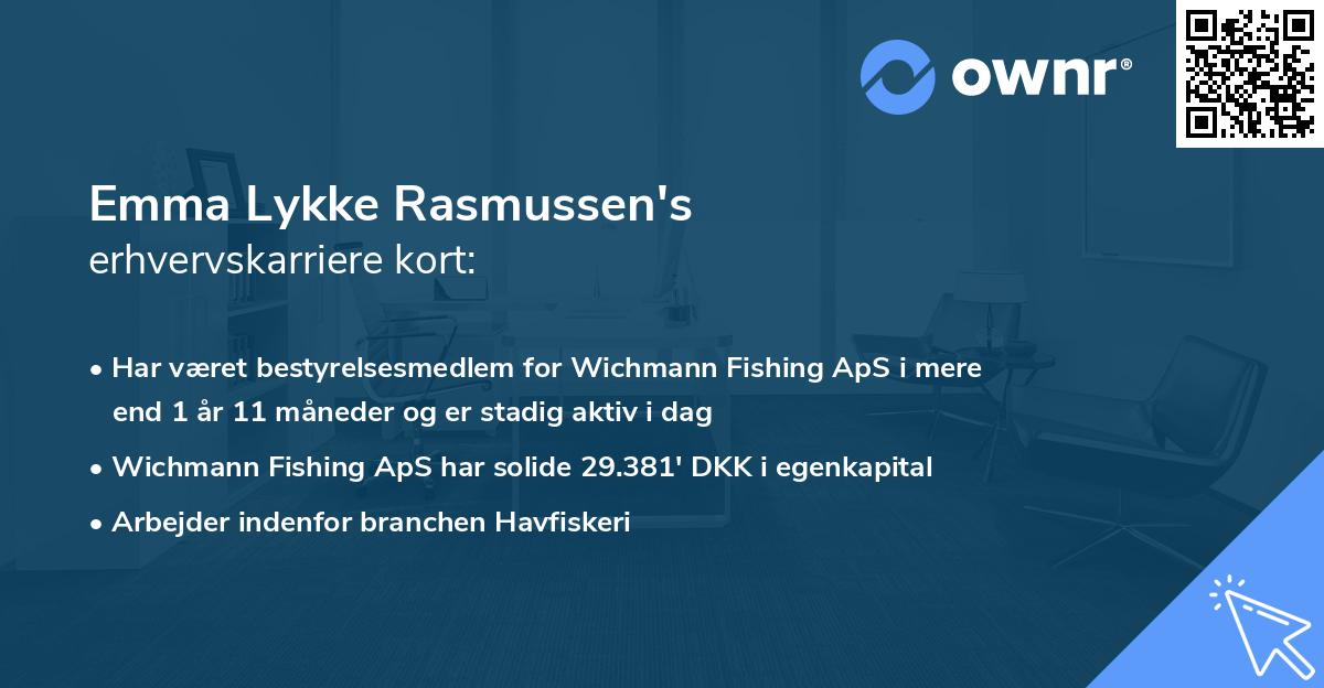 Emma Lykke Rasmussen's erhvervskarriere kort