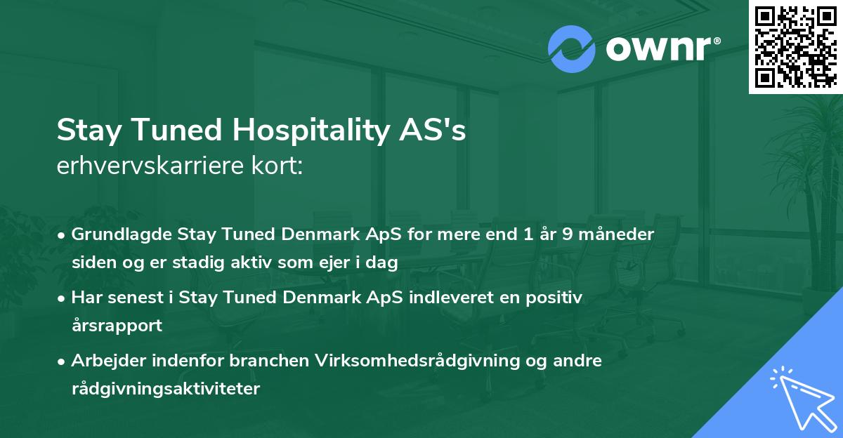 Stay Tuned Hospitality AS's erhvervskarriere kort