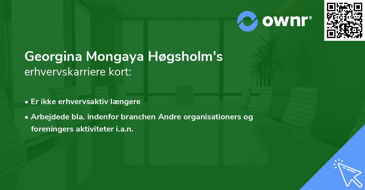 Georgina Mongaya Høgsholm's erhvervskarriere kort