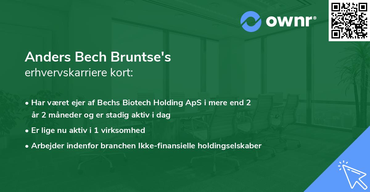 Anders Bech Bruntse's erhvervskarriere kort