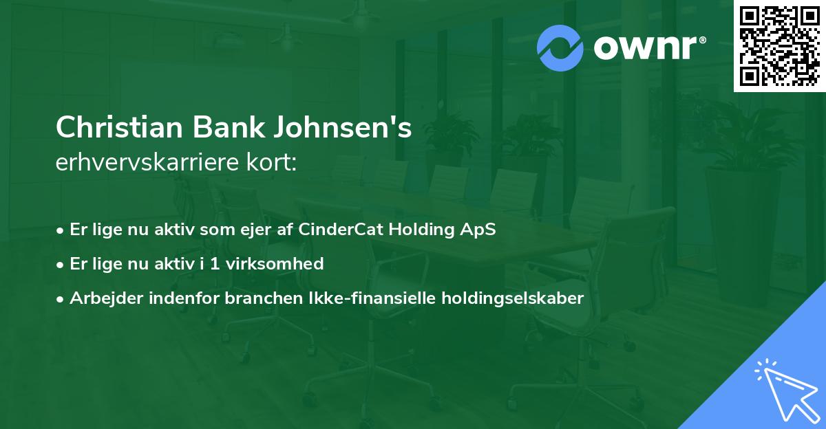 Christian Bank Johnsen's erhvervskarriere kort