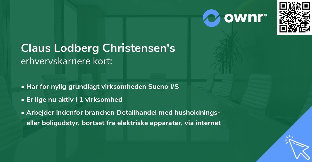 Claus Lodberg Christensen's erhvervskarriere kort