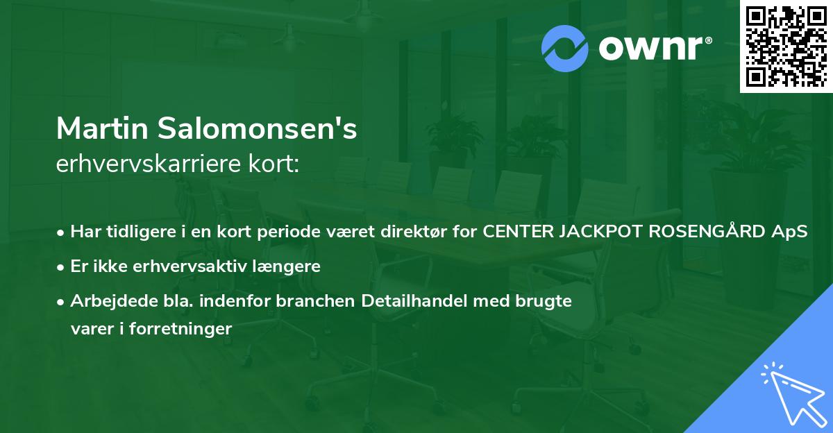 Martin Salomonsen's erhvervskarriere kort