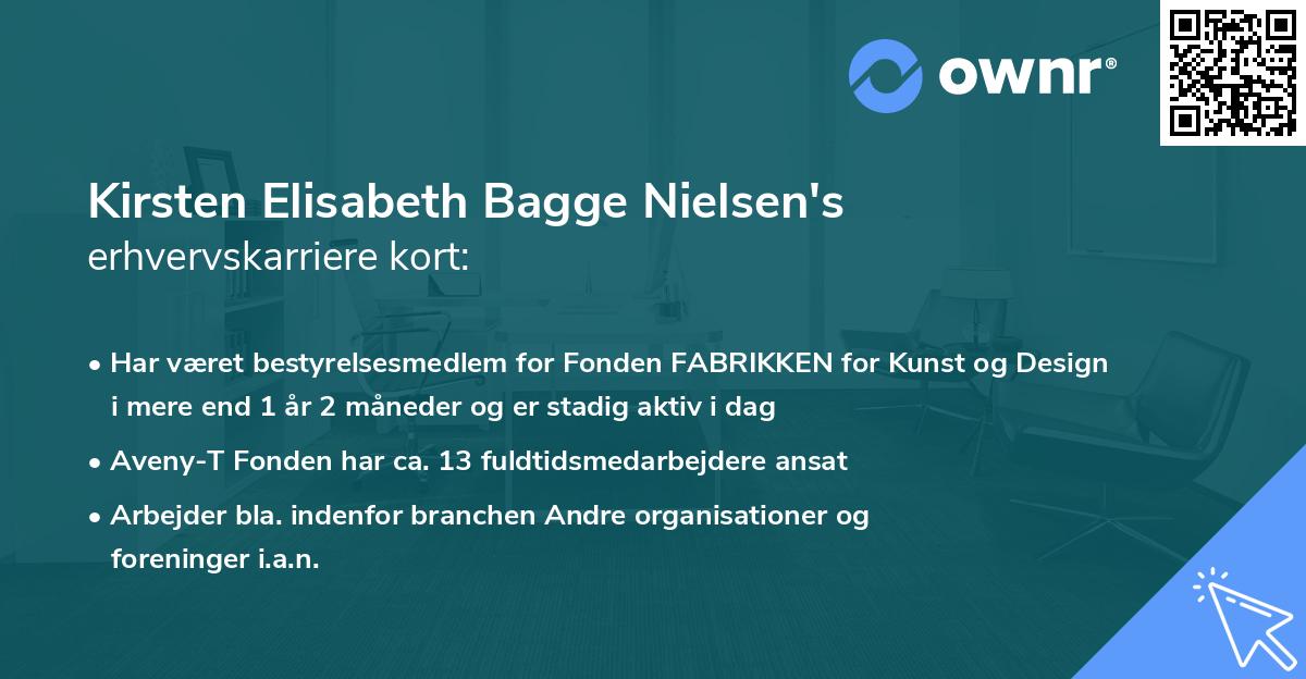 Kirsten Elisabeth Bagge Nielsen's erhvervskarriere kort