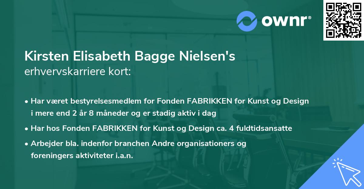 Kirsten Elisabeth Bagge Nielsen's erhvervskarriere kort