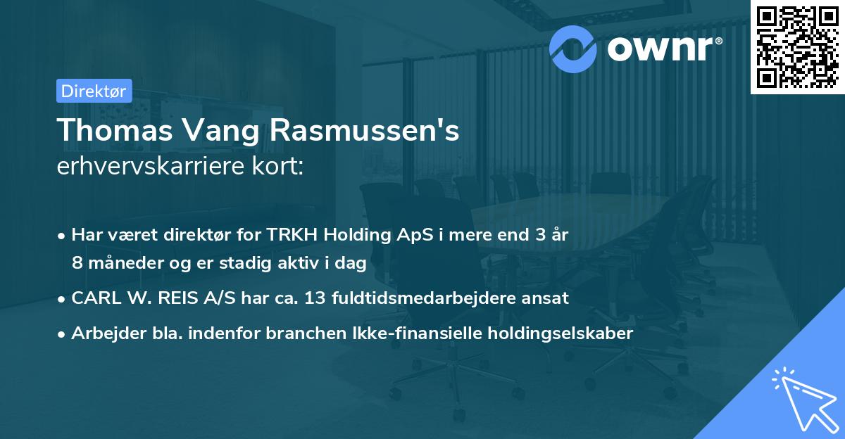 Thomas Vang Rasmussen's erhvervskarriere kort