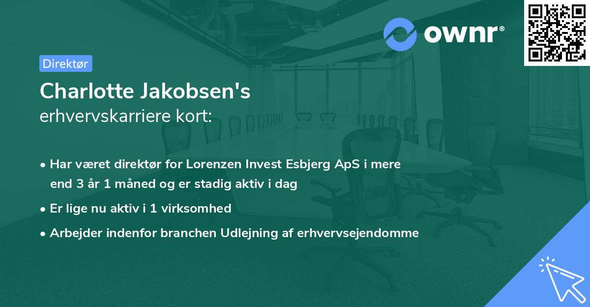Charlotte Jakobsen's erhvervskarriere kort