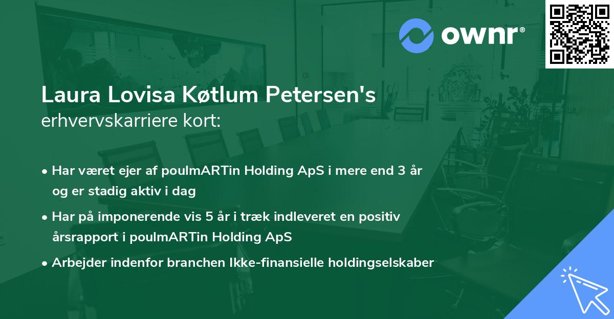 Laura Lovisa Køtlum Petersen's erhvervskarriere kort