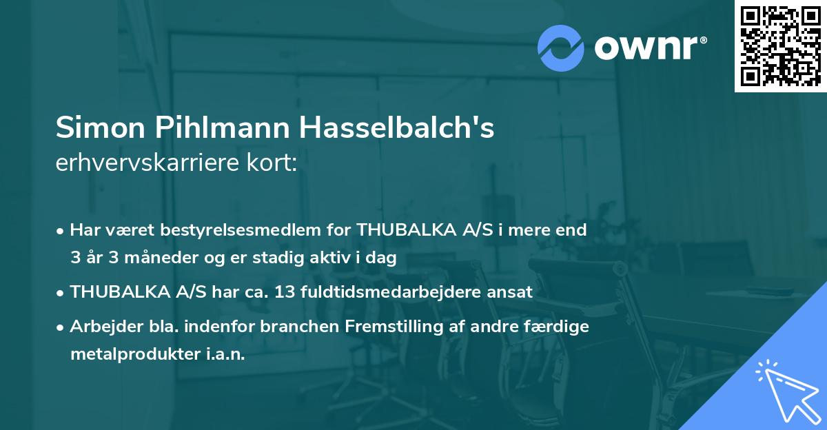 Simon Pihlmann Hasselbalch's erhvervskarriere kort