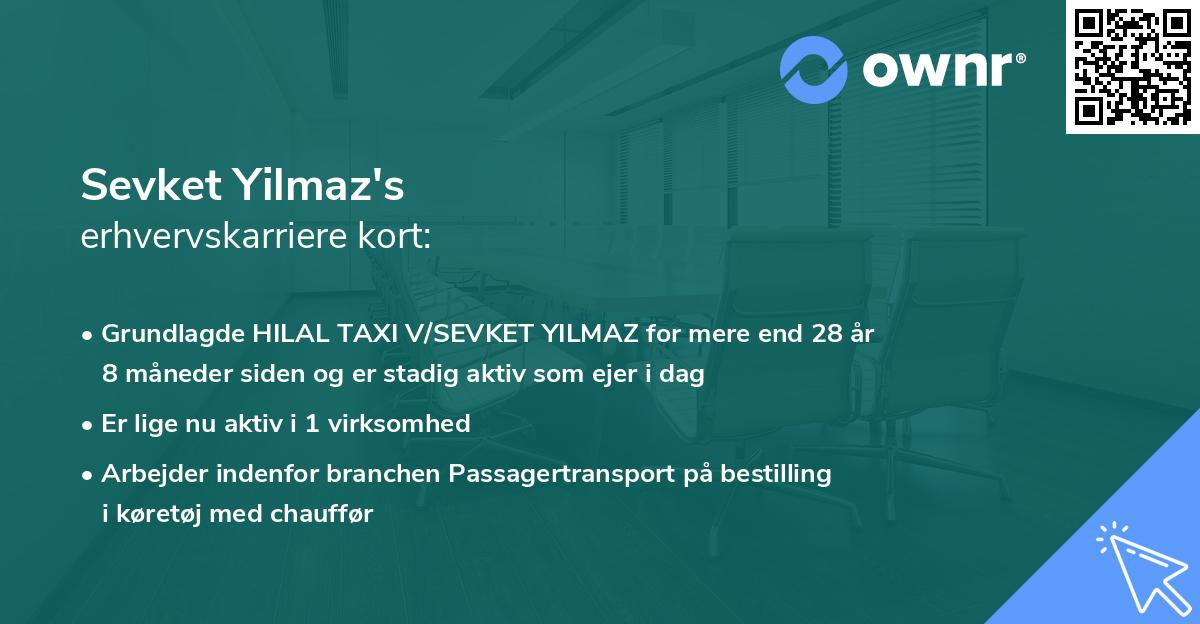 Sevket Yilmaz's erhvervskarriere kort